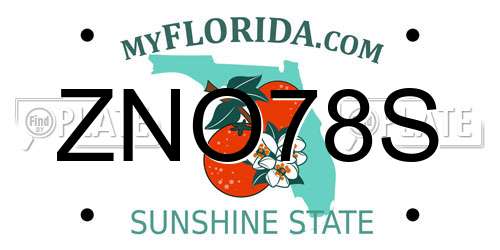 ZNO78S Florida License Plate