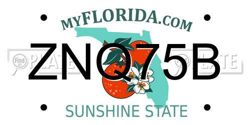 ZNQ75B Florida License Plate