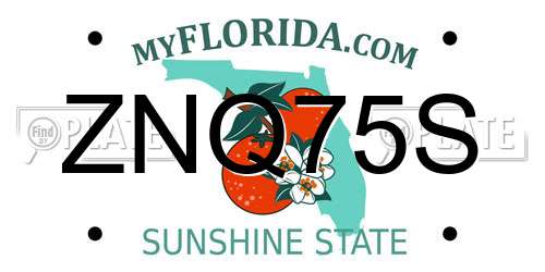 ZNQ75S Florida License Plate