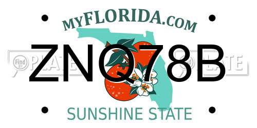 ZNQ78B Florida License Plate