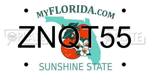 ZNQT55 Florida License Plate