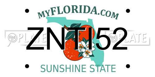 ZNTI52 Florida License Plate