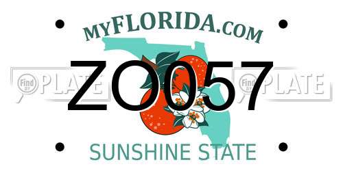 ZO057 Florida License Plate