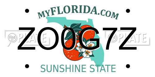 ZO0G7Z Florida License Plate