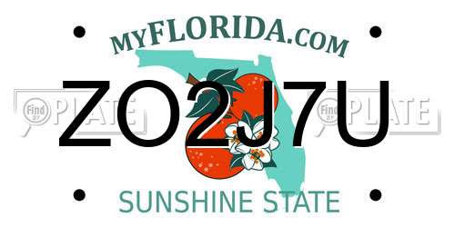 ZO2J7U Florida License Plate