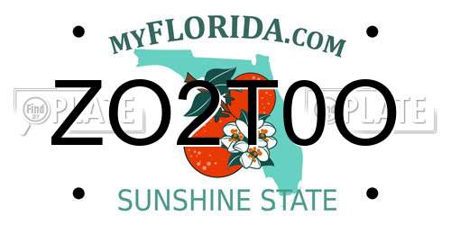 ZO2T0O Florida License Plate