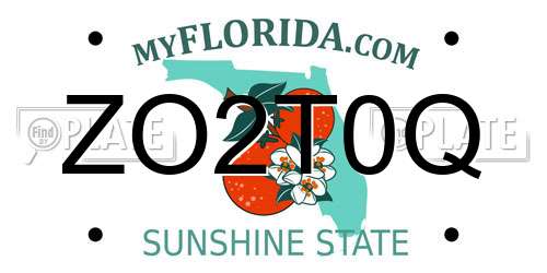 ZO2T0Q Florida License Plate