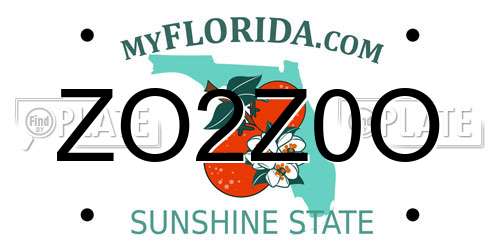 ZO2Z0O Florida License Plate