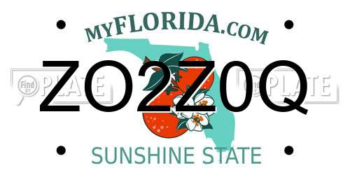 ZO2Z0Q Florida License Plate