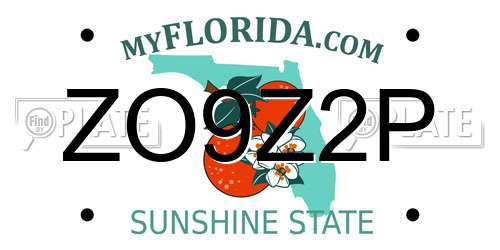 ZO9Z2P Florida License Plate