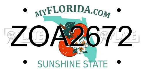 ZOA2672 Florida License Plate