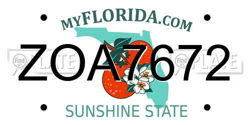 ZOA7672 Florida License Plate