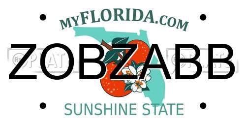 ZOBZABB Florida License Plate
