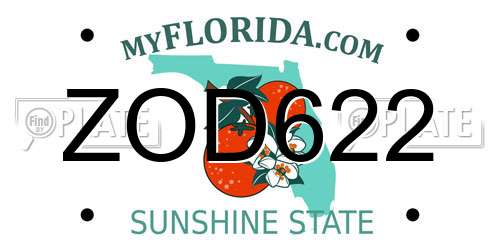ZOD622 Florida License Plate