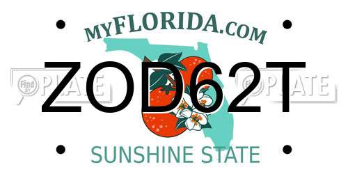 ZOD62T Florida License Plate