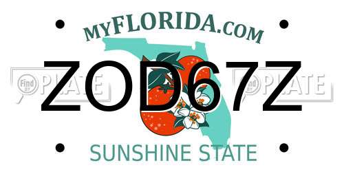 ZOD67Z Florida License Plate
