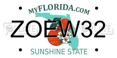 ZOEW32 Florida License Plate