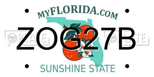 ZOG27B Florida License Plate