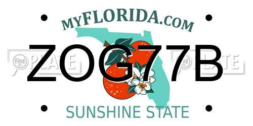 ZOG77B Florida License Plate