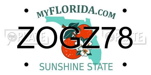 ZOGZ78 Florida License Plate