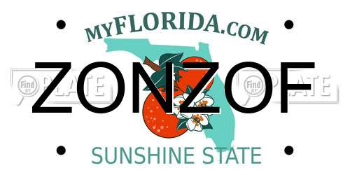 ZONZOF Florida License Plate