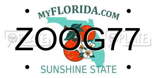 ZOOG77 Florida License Plate