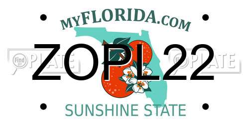 ZOPL22 Florida License Plate