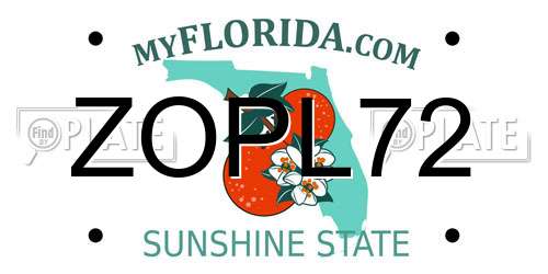ZOPL72 Florida License Plate