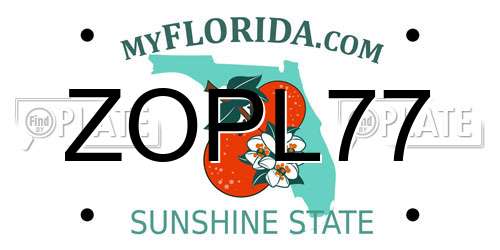 ZOPL77 Florida License Plate