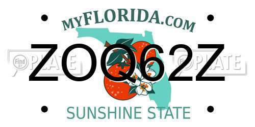 ZOQ62Z Florida License Plate