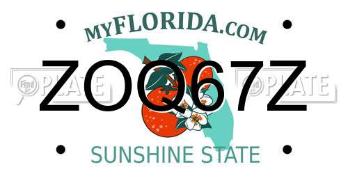 ZOQ67Z Florida License Plate