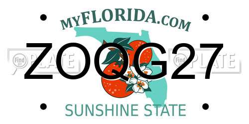ZOQG27 Florida License Plate