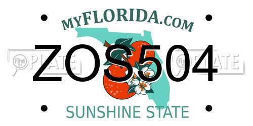 ZOS504 Florida License Plate