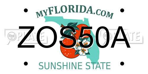 ZOS50A Florida License Plate