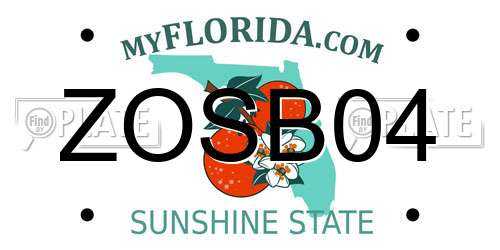 ZOSB04 Florida License Plate