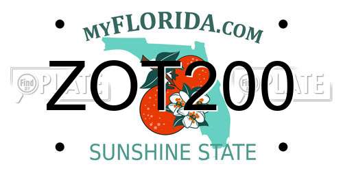 ZOT200 Florida License Plate