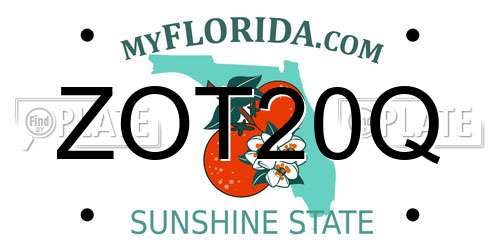 ZOT20Q Florida License Plate
