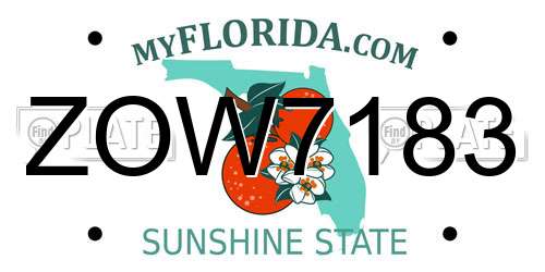 ZOW7183 Florida License Plate