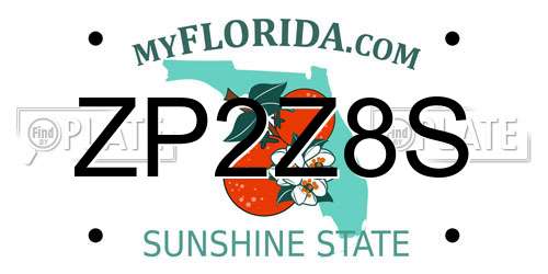 ZP2Z8S Florida License Plate