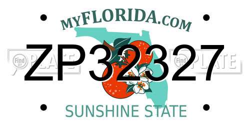 ZP32327 Florida License Plate