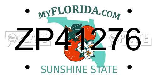 ZP41276 Florida License Plate