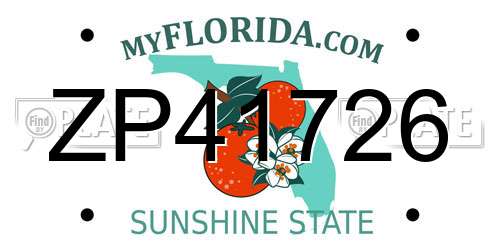 ZP41726 Florida License Plate