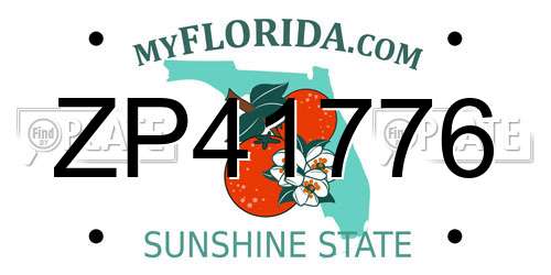 ZP41776 Florida License Plate