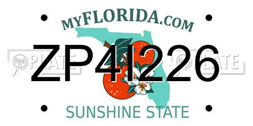 ZP4I226 Florida License Plate