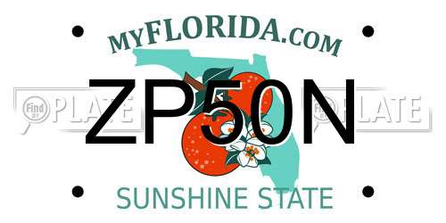 ZP50N Florida License Plate