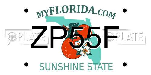 ZP55F Florida License Plate