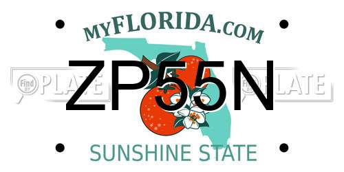 ZP55N Florida License Plate