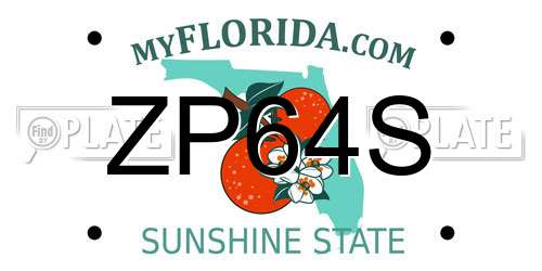 ZP64S Florida License Plate