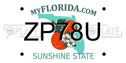 ZP78U Florida License Plate