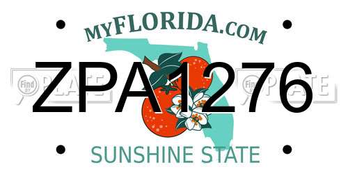 ZPA1276 Florida License Plate